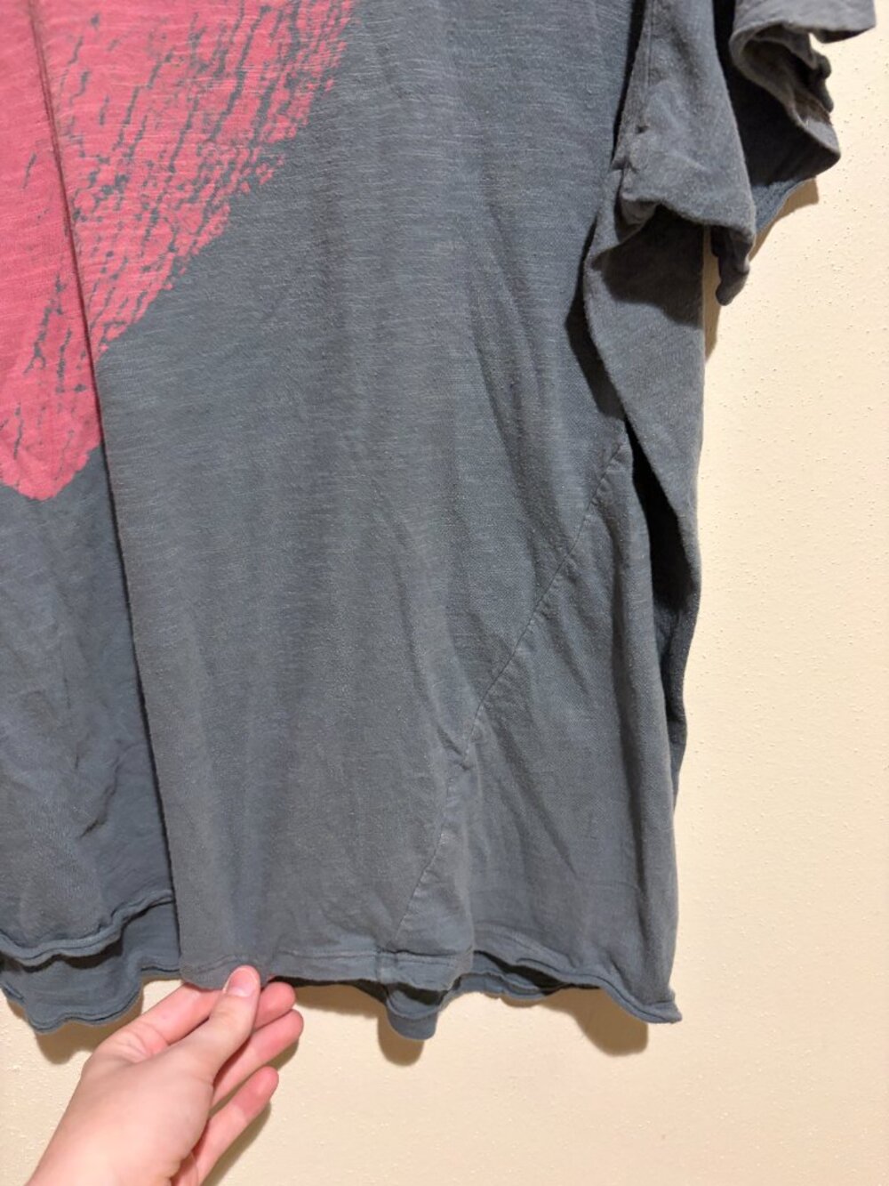 Magnolia Pearl Gray Pink Heart Short Sleeve Distressed Graphic Boyfriend Tee - Picture 7 of 16